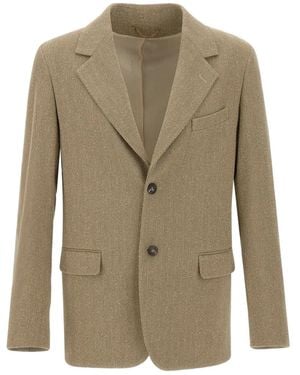 Golden Goose Herringbone Notched-Lapel Blazer - Green