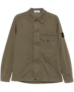 Stone Island Compass Logo-Patch Shirt - Green
