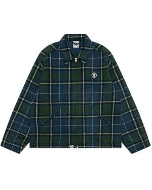 Aape By A Bathing Ape Check Appliqué Jacket - Green