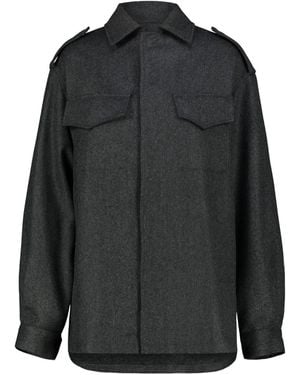 DR. HOPE Flap Pockets Shirt Jacket - Black