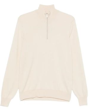 Brunello Cucinelli Pull À Col Zippé - Blanc