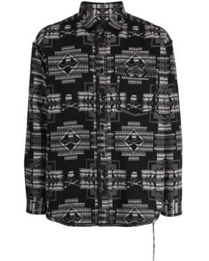 MASTERMIND WORLD Chimayo Jacquard Cotton Shirt - Black