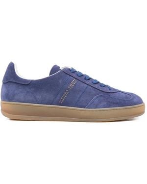 Liviana Conti Logo-Print Suede Trainers - Blue