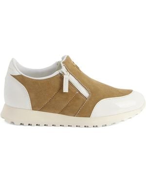 Giuseppe Zanotti Ilde Zip-Detail Suede Trainers - Brown