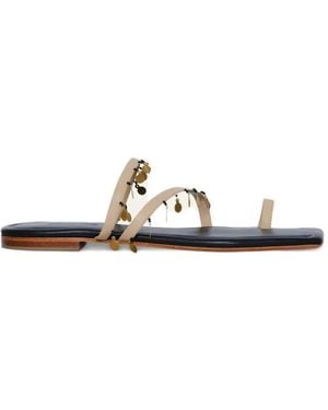 Johanna Ortiz Glimmering Shores Embellished Flat Sandals - White