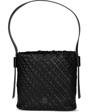 Tommy Hilfiger Sac Porté Épaule À Anse Tressée - Noir