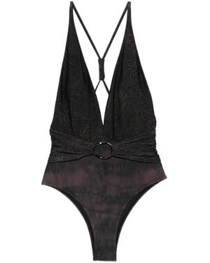 Cia.Marítima All Paisley-Print Swimsuit - Black