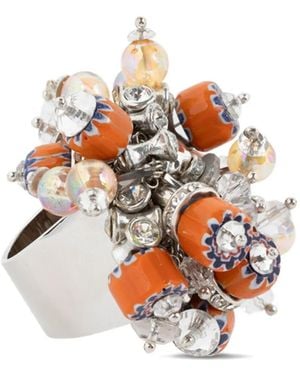 Dries Van Noten Ring Mit Perlen - Weiß