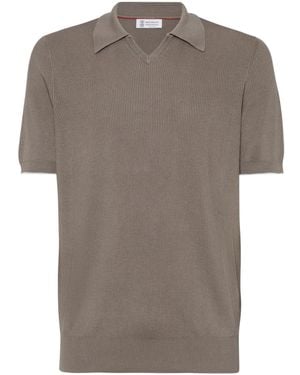 Brunello Cucinelli ニット ポロシャツ - グレー