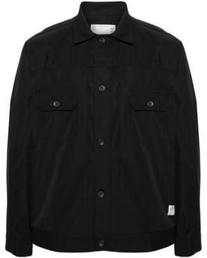 Sacai Poplin-Texture Shirt Jacket - Black