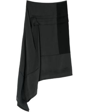 Lemaire Falda asimétrica con diseño plisado - Negro