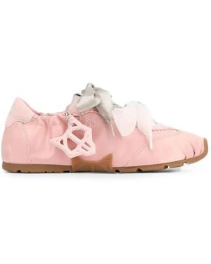 Naked Wolfe Bow-Embellished Satin Sneakers - Pink