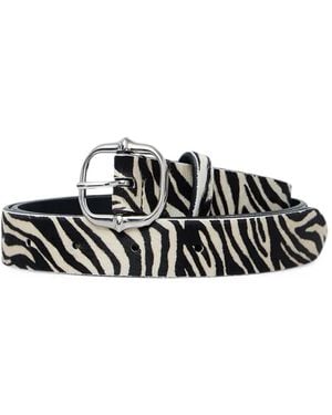 Isabel Marant Zebra-Print Pony-Hair Belt - Black