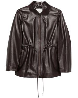 JOSEPH Lederjacke Mit Kordelzug - Braun