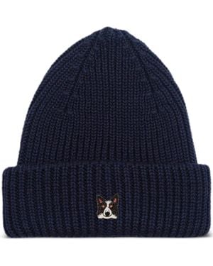 PELO FOUNDATION Dog-Appliqué Beanie - Blue