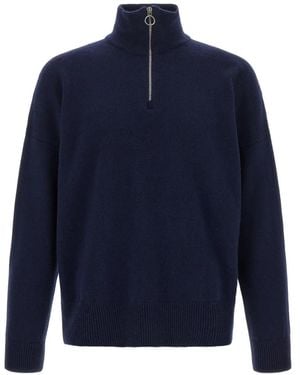 LARMERI STUDIO Maglione Con Mezza Zip - Blu