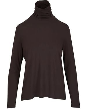 Majestic Filatures Roll-Neck Long-Sleeved Top - Black