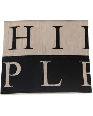 Philipp Plein Logo-Intarsia Scarf - Black