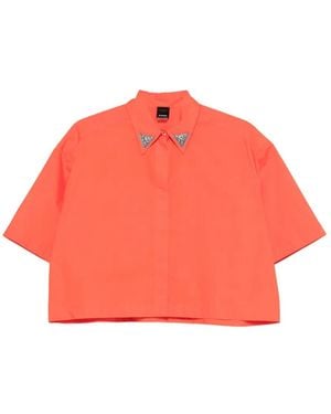 Pinko Chemise À Col Orné De Cristaux - Orange