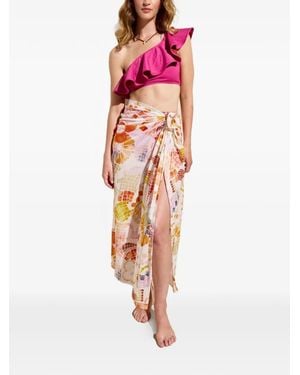 Marie Oliver Selena Mosaic-Print Sarong - Pink