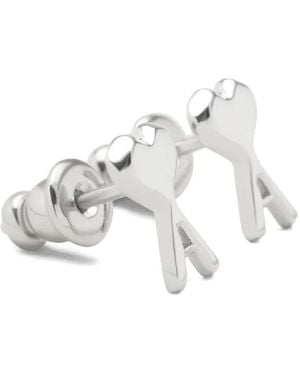 Ami Paris Ami De Coeur Stud Earrings - White