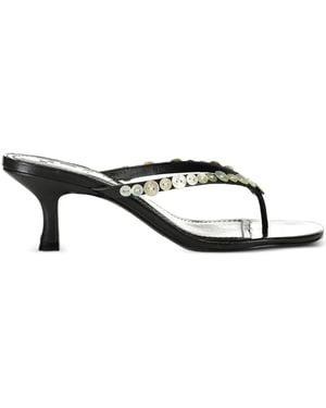 STAUD Kitten-Heel Sandals - Black