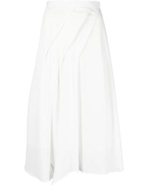 Blanca Vita Draped Midi Skirt - White
