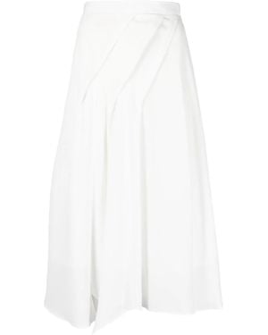 Blanca Vita Draped Midi Skirt - White