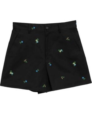 JNBY Embroidered Rolled-Hem Shorts - Black