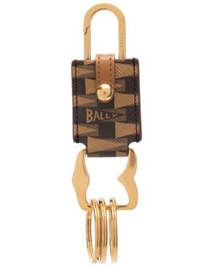 Bally Schlüsselanhänger Aus Leder Mit Pennant-Anhänger - Weiß