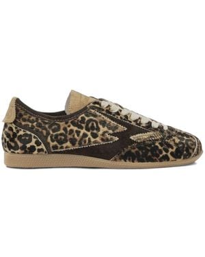 Moa Concept Ikigai Leopard-Print Leather Trainers - Multicolour