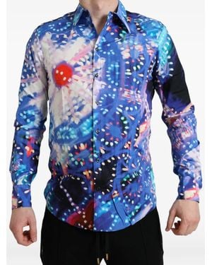 Dolce & Gabbana Luminarie Martini Printed Shirt - Blue