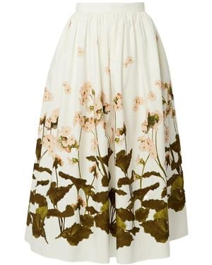 Erdem Gesmockte Midi-Rok - Wit