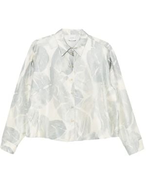 Alysi Brushed Print Regular Top - White
