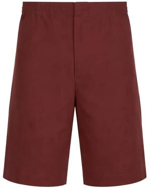 ZEGNA Linen Chino Shorts - Red