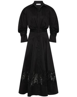 Rebecca Vallance Claribelle Long Sleeve Midi Dress - Black