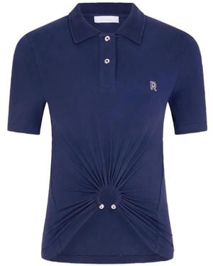 Rabanne Polo Con Monograma - Azul
