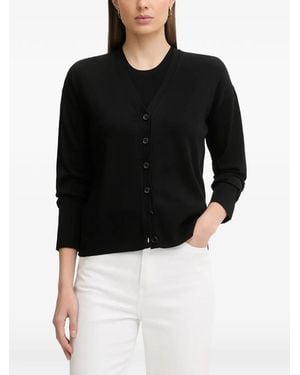 Sisley V-Neck Button-Up Cardigan - Black