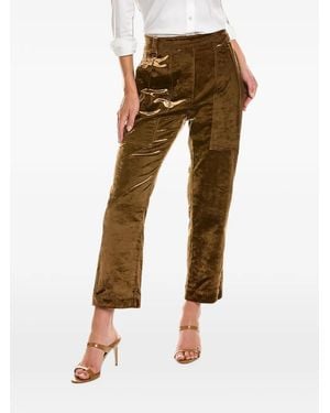 Brunello Cucinelli Velvet High-Waisted Pants - Natural