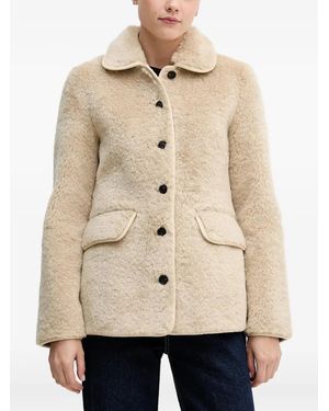 INTROPIA Rounded-Collar Flap-Pocket Jacket - Natural
