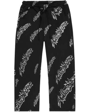 HELLSTAR Graffiti-Print Track Trousers - Black