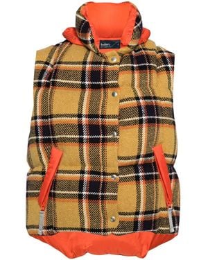 Kolor Checked Puffer Gilet - Orange