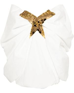 Genny Off-Shoulder Draped Minidress - White