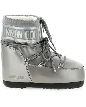 Moon Boot Icon Low Glance Satin Boots - Gray
