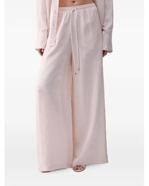 Liu Jo Jacquard Pants With Valencienne Lace - Pink