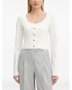 Fracomina Scoop-Neck Cardigan - White