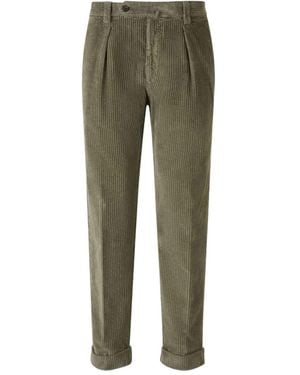 Berwich Pleated Corduroy Trousers - Green