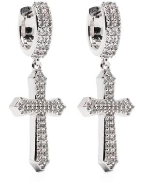 DARKAI Boucles D'Oreilles À Pendentif Croix - White