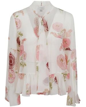 Giambattista Valli Blouse En Soie À Fleurs - White