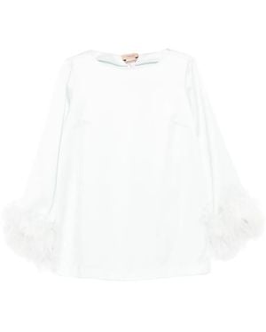 Twinset Feather-Trim Blouse - White